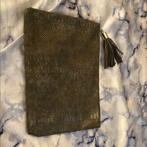 Snakeskin Pattern Clutch with Tassel